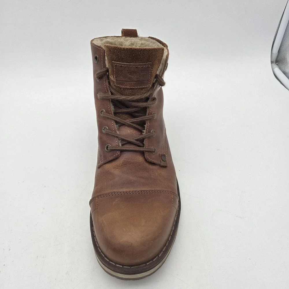 Bull Boxer Gelos Boots Mens Sz 12 Brown Leather Sherpa lining Chukka Military